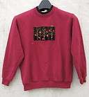   SUN Top Stitch Burgundy Autumn Gold EMB Tree TOP~$5.50 SHIPPING