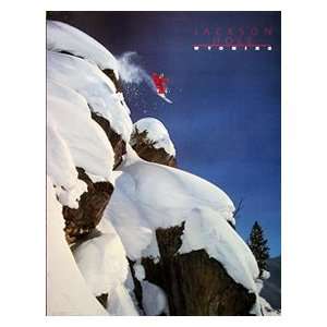    Big Air In Jackson Hole Snow Skiing Poster Print