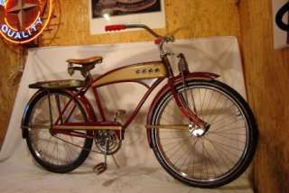 1949 JC HIGGINS COLORFLOW MENS TANK CRUISER BIKE VINTAGE BICYCLE RACK 