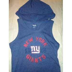  NFL* Womens New York Giants Blue Hooded Tank Top Touch 