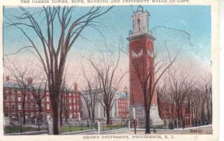 Postcard RI Providence Brown University CARRIE TOWER  