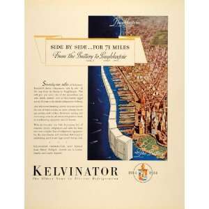 1934 Ad Kelvinator Electric Refrigerators Poughkeepsie   Original 