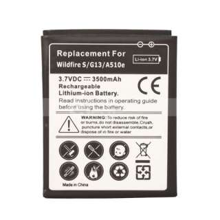   Extended Battery with Battery Cover For HTC Wildfire S A510e G13 NEW