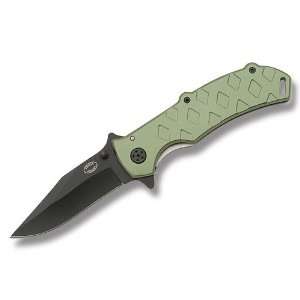 Frost Cutlery Diamond Jim Linerlock with Green Anodized Aluminum 