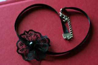 vintage ahogador gótico negro de la rosa EMO de encaje de lolita 