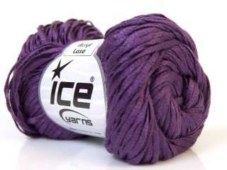 Lot of 8 Skeins ICE ACRYL LASE Hand Knitting Yarn Purple  