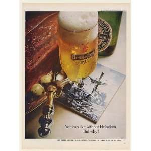  1967 Heineken Beer Glass Bottle Steak Dinner You Can Live 