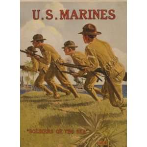  World War I Poster   U.S. Marines   Soldiers of the sea 