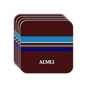 Personal Name Gift   ALMLI Set of 4 Mini Mousepad Coasters (blue 