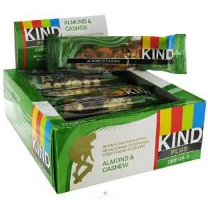 Kind Bar   Plus Omega 3 Nutrition Bar Almond & Cashew   1.4 OZ, 12 Bar 