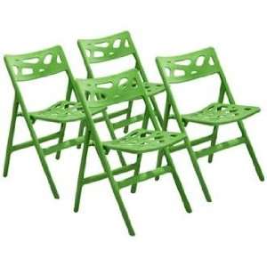  Set of 4 Zuo Sweets Green Outdoor Folding Chairs