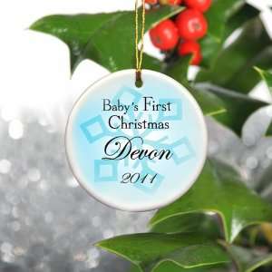   Keepsake Baby Boys First Christmas Personalized Ornament Style 1