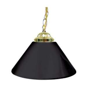   Black 14 Inch Single Shade Bar Lamp   Brass Hardware, Black Sports