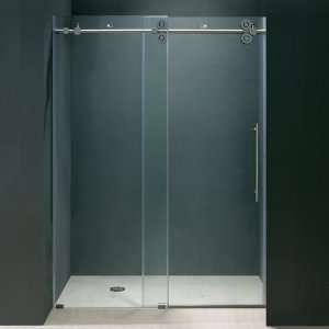   Glass / Chrome 60 Frameless Shower Door with 3/8 Clear Glass and 30