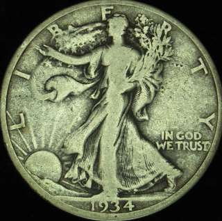 1934 D Fine Walking Liberty Half     