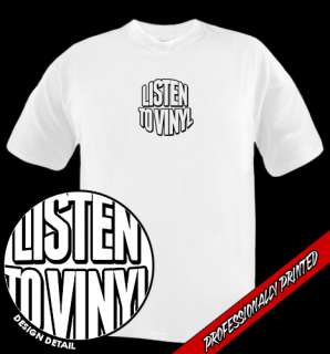 LISTEN TO VINYL records ONE OF A KIND round logo TSHIRT  