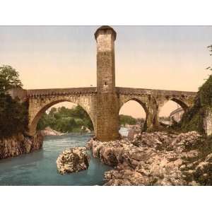  Travel Poster   Old bridge Orthes (i.e. Orthez) Pyrenees France 