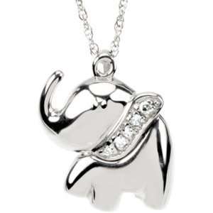 Ellie The Elephant Waggles Pendant With Chain Sterling Silver 12.25X14 
