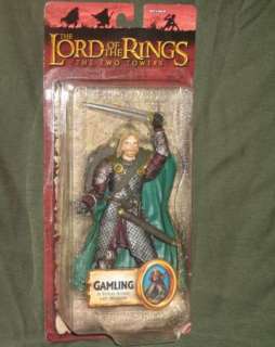   Two Towers Gamling Rohan Armor Weapons New Action Figure Lord of Rings