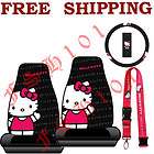 New 4pc Set Sanrio Hello Kitty Waving Seat Covers & Steering Wheel 