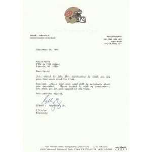  Edward Debartolo 49ers Owner Signed 1990 Letter Jsa 