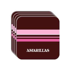 Personal Name Gift   AMARILLAS Set of 4 Mini Mousepad Coasters (pink 