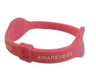 Breast Cancer Awareness PINK Ribbon Power Energy Bracelet Wristband 