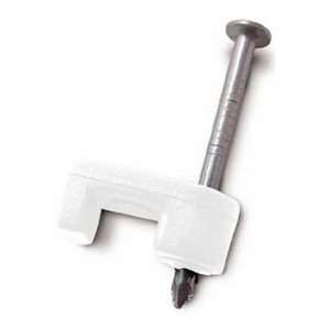  Coaxial White Cable Staple   1/4   25Pk