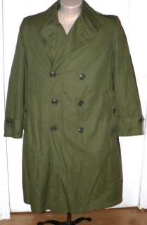 US Army Overcoat OG 107 Sateen w/ Liner Trench Coat  