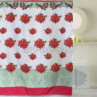 Elegant Big Flowers Design Waterproof Bath Fabric Shower Curtain as145 