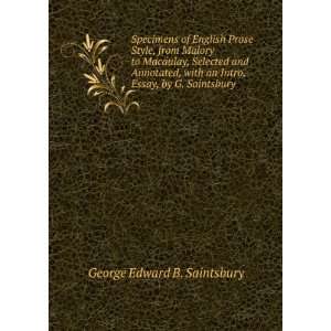   an Intro. Essay, by G. Saintsbury George Edward B. Saintsbury Books