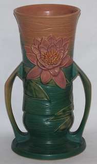 Roseville Pottery Water Lily Pink Vase 82 14  