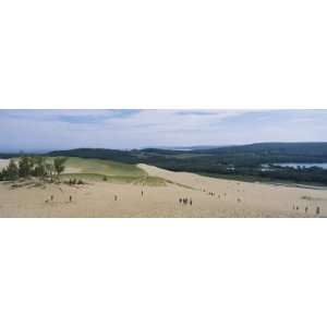 Tourists Climbing Sand Dunes, Sleeping Bear Dunes National Lakeshore 