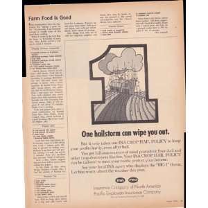  Insurance Company Of North America Crop Hail Policy 1970 