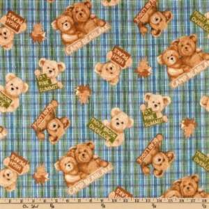  44 Wide Flannel Bear Lake Camp Blue Fabric By The Yard 