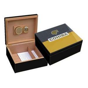   Cohiba Black High Lacquer Humidor   Holds 25 Cigars