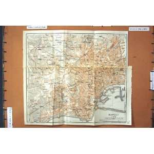    Map 1928 Street Plan Town Napoli Italy Rione Vomero