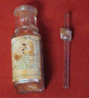 Vintage Gets It Wart Corns Medicine Bottle Glass Rod  