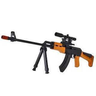 Warrior AK47 200 FPS Spring Airsoft Sniper Rifle W/Goggles Scope Bipod 