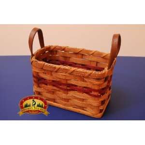  Leather Handled Handmade Amish Basket 5x8 (EM12)