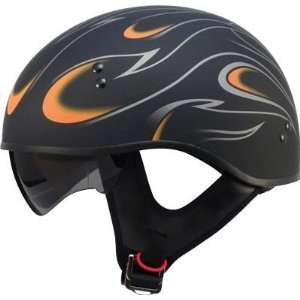  GM55 Half Helmet, Flat Black/Orange, Size Sm, Primary Color Orange 