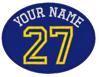 Embroidered Name Patch Custom Varsity Number Sports Tag  