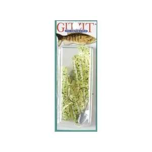 Gitzit Fish Lures 2.5 inch Fat Gitzit 4 Pack 3 Hook Chartreuse Salt 