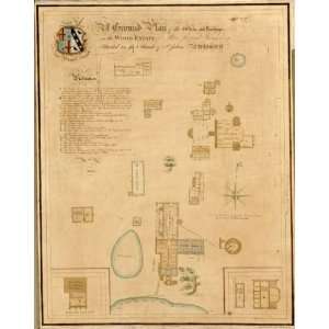  1821 map Plantations, Antigua, Barbuda, St John