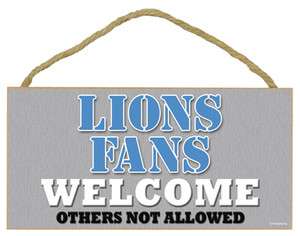 Sports Team Wall Plaque   DETROIT LIONS   NFL   5 x 10  Factory NEW 