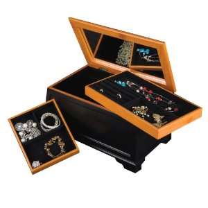  Mele & Co. Petra Large Jewelry Box in Cedar and Black 