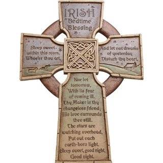 Irish Bedtime Blessing Celtic Cross Plaque
