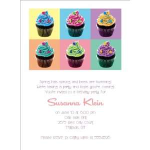 Artsy Cupcakes Birthday Invitations