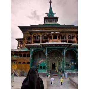 Local People at the Mosque on Daal Lake, Srinagar, Jammu and Kashmir 