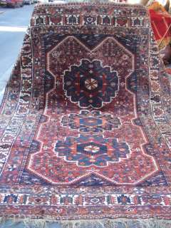Antique shiraz Rug Carpet Wool Rare Hand Made  